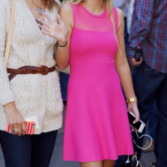 hot pink flare dress